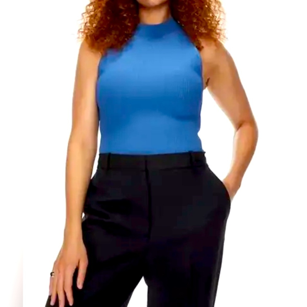 Aritzia Babaton Sleeveless Sculpt Knit Mockneck Halter Top Large